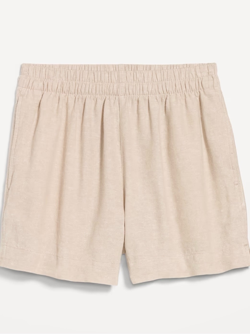 Old Navy High-Waist Pull-On Linen-Blend 3.5” Shorts In Light Beige